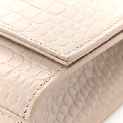 Saint Laurent Calfskin Crocodile Embossed Small Classic Monogram Kate Tassel Satchel Crema Soft 15 of 22