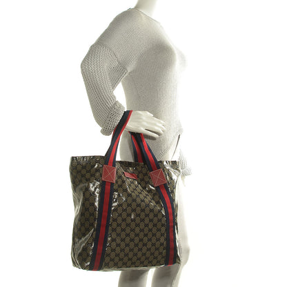 Gucci Crystal Monogram Medium Web Handle Vertical Tote Navy 2 of 7