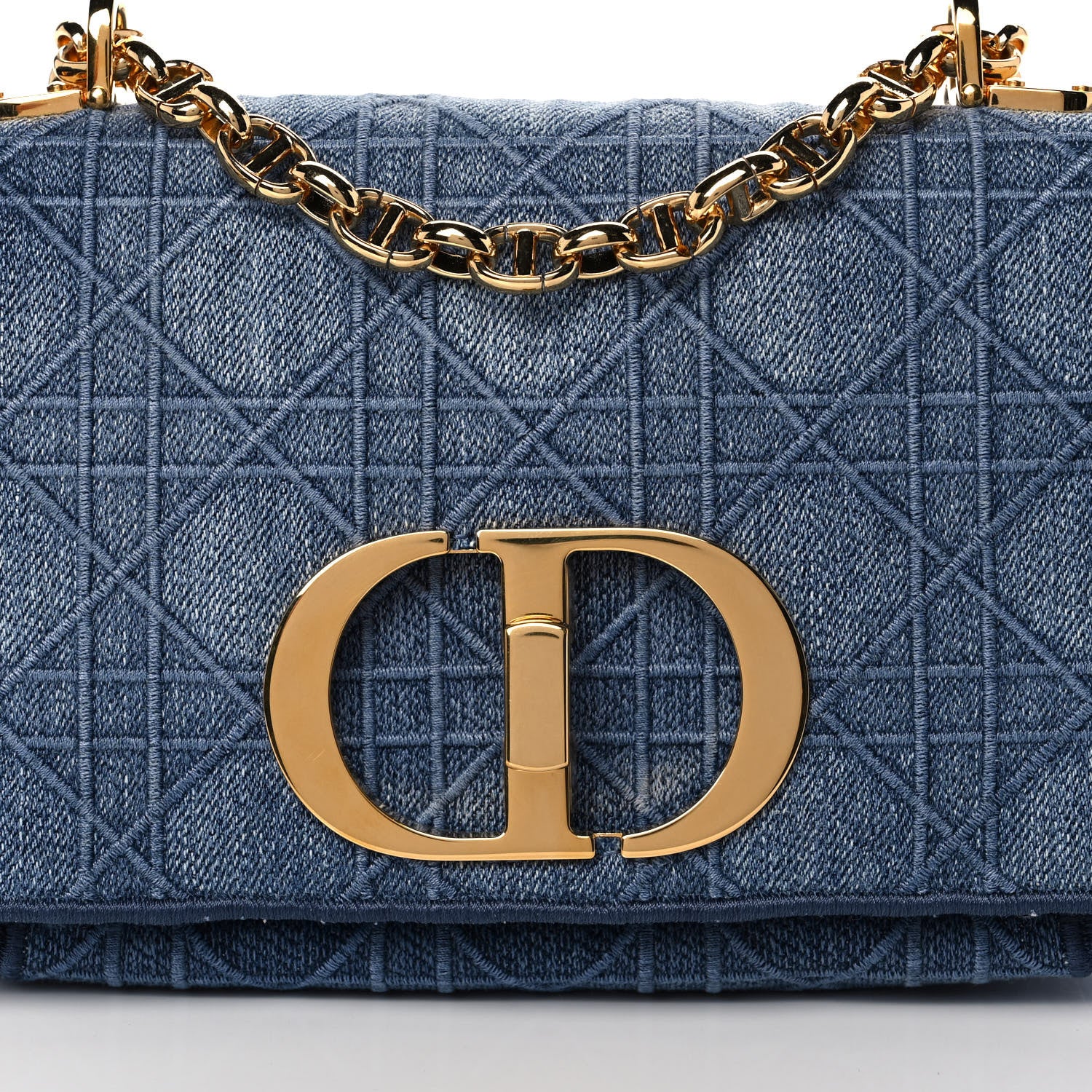 Christian Dior Denim Cannage Small Caro Bag Blue 9 of 10