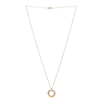 Cartier 18K Pink White Yellow Gold Diamond Trinity Pendant Necklace 2 of 5