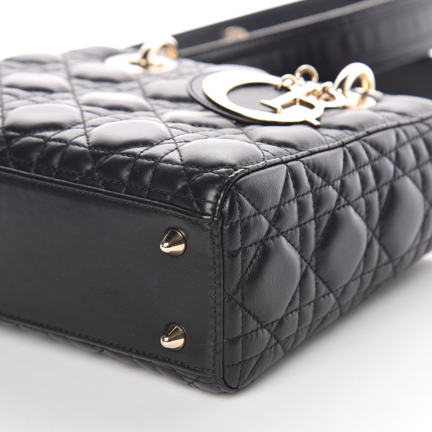 Lambskin Cannage Small Lucky Badges My Lady Dior Black