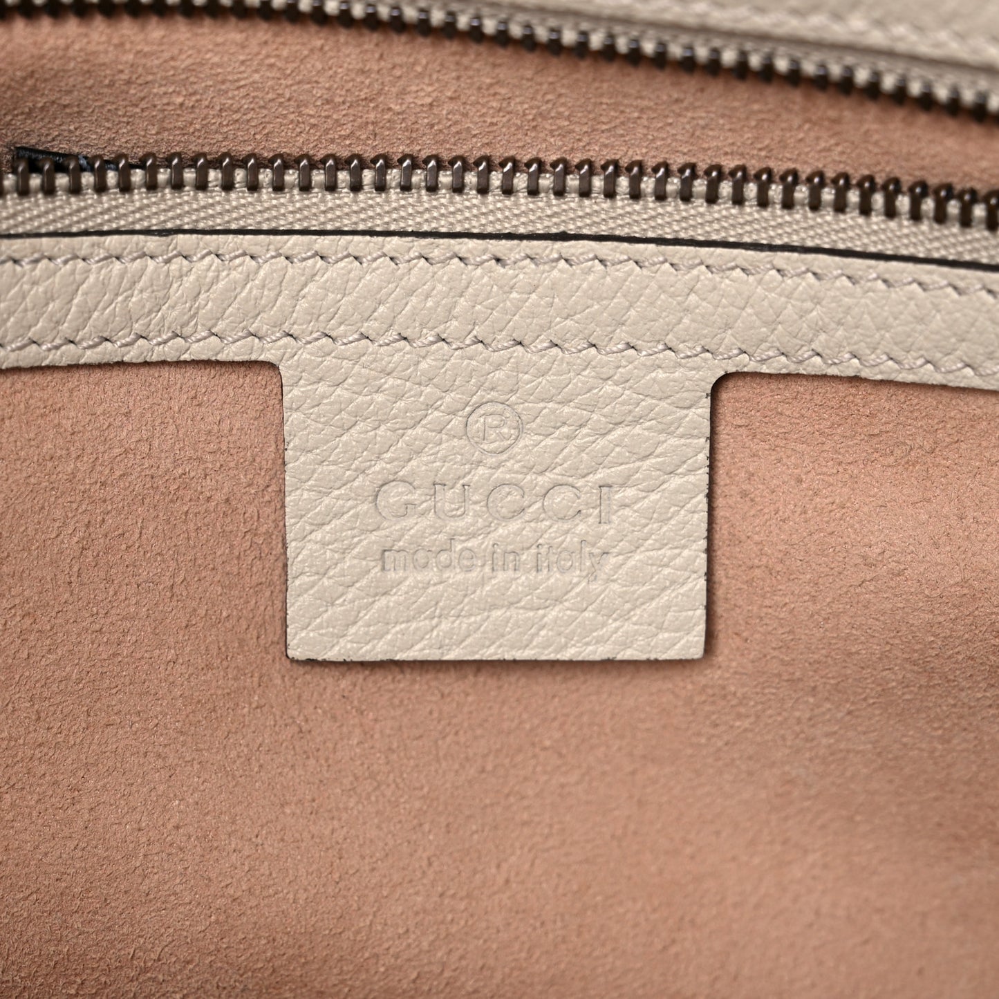 Grained Calfskin Web Stripe Butterfly Medium Totem Top Handle Bag White