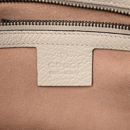 Gucci Grained Calfskin Web Stripe Butterfly Medium Totem Top Handle Bag White 6 of 12