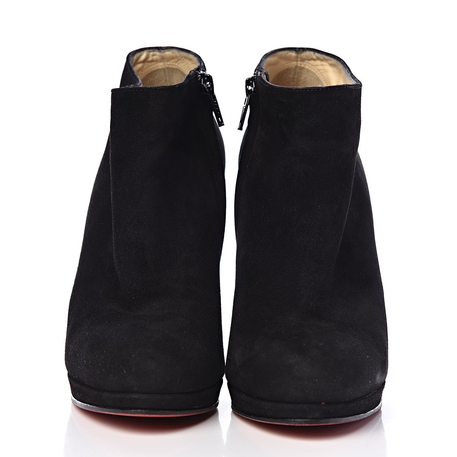 Christian Louboutin Veau Velours Rock and Gold 120 Ankle Booties 37.5 Black 2 of 10