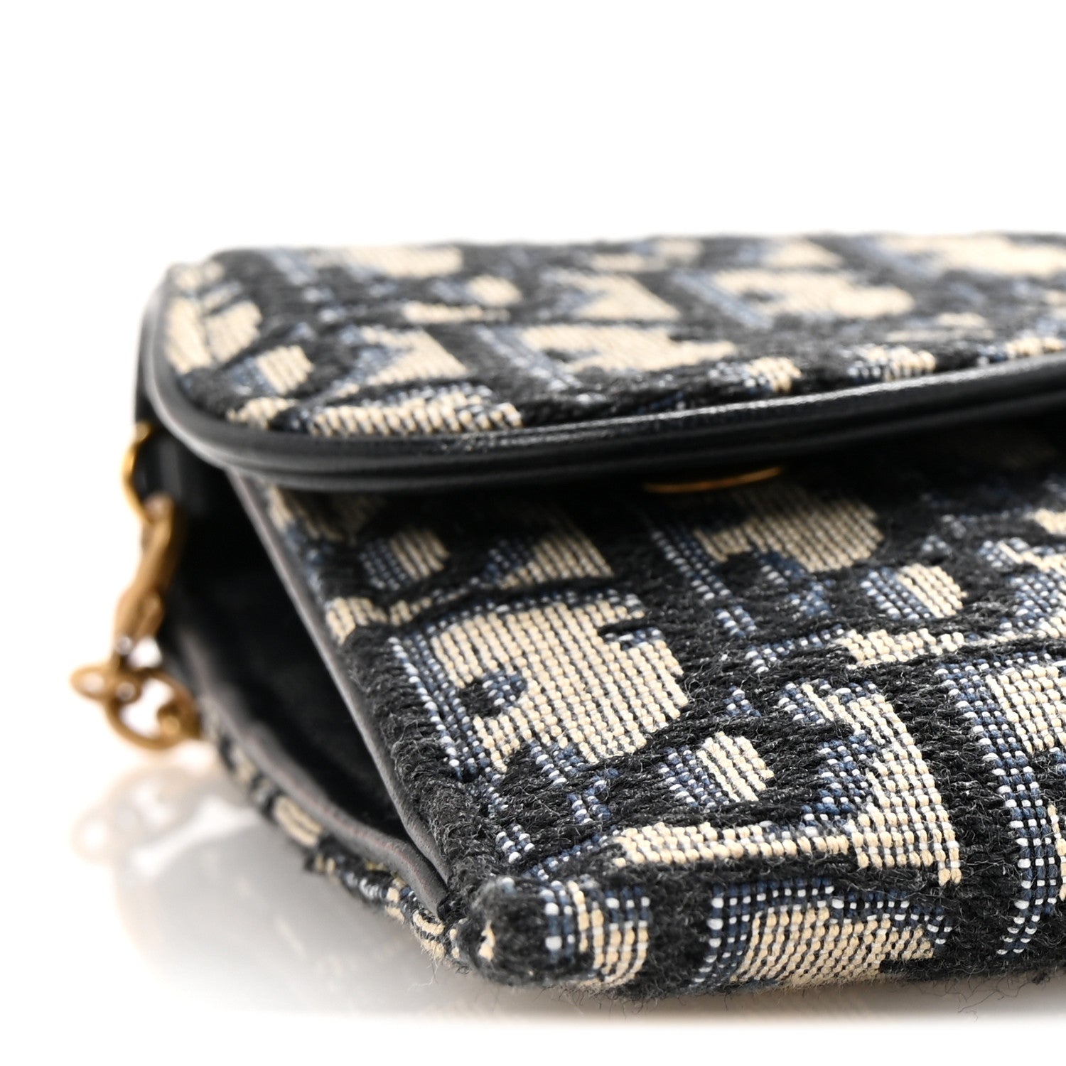 Christian Dior Oblique Small Saddle Chain Pouch Blue Blue 10 of 12