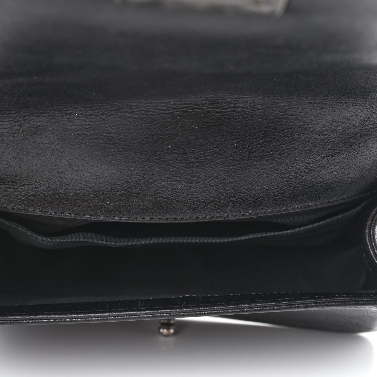 Goatskin Chesterfield Quilted Medium Celtic Boy Flap Black