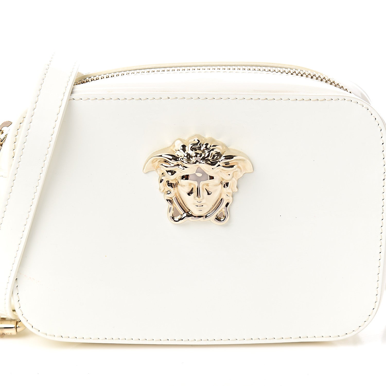 Versace Patent Palazzo Medusa Camera Bag White 8 of 8