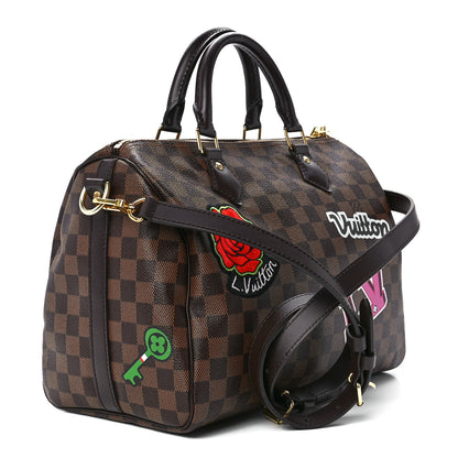Louis Vuitton Damier Ebene Patches Speedy Bandouliere 30 3 of 11