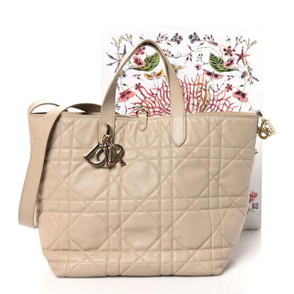 Christian Dior Calfskin Macrocannage Medium Toujours Vertical Tote Powder Beige 11 of 11
