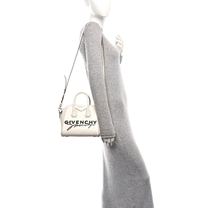 Givenchy Calfskin Signature Logo Mini Antigona White 2 of 16