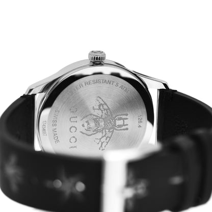 Gucci Stainless Steel Calfskin 38mm G-Timeless Bee Star Hologram Quartz Watch Black 4 of 4
