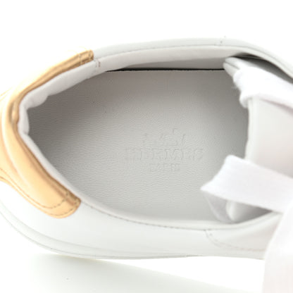 Hermes Nappa Womens Avantage Sneakers 38 White Gold 7 of 8