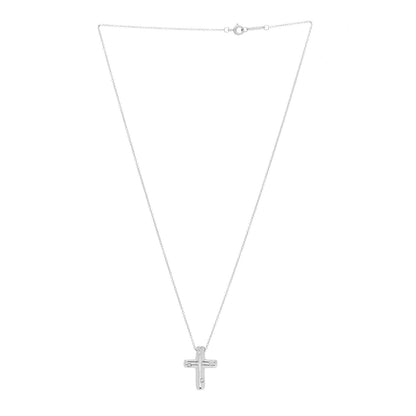 Tiffany Platinum Diamond Etoile Cross Pendant Necklace 3 of 6