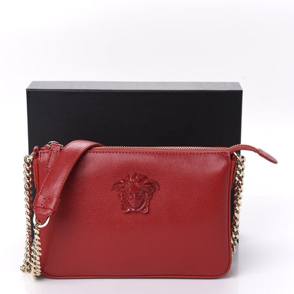 Versace Saffiano Calfskin Palazzo Chain Crossbody Red 10 of 10