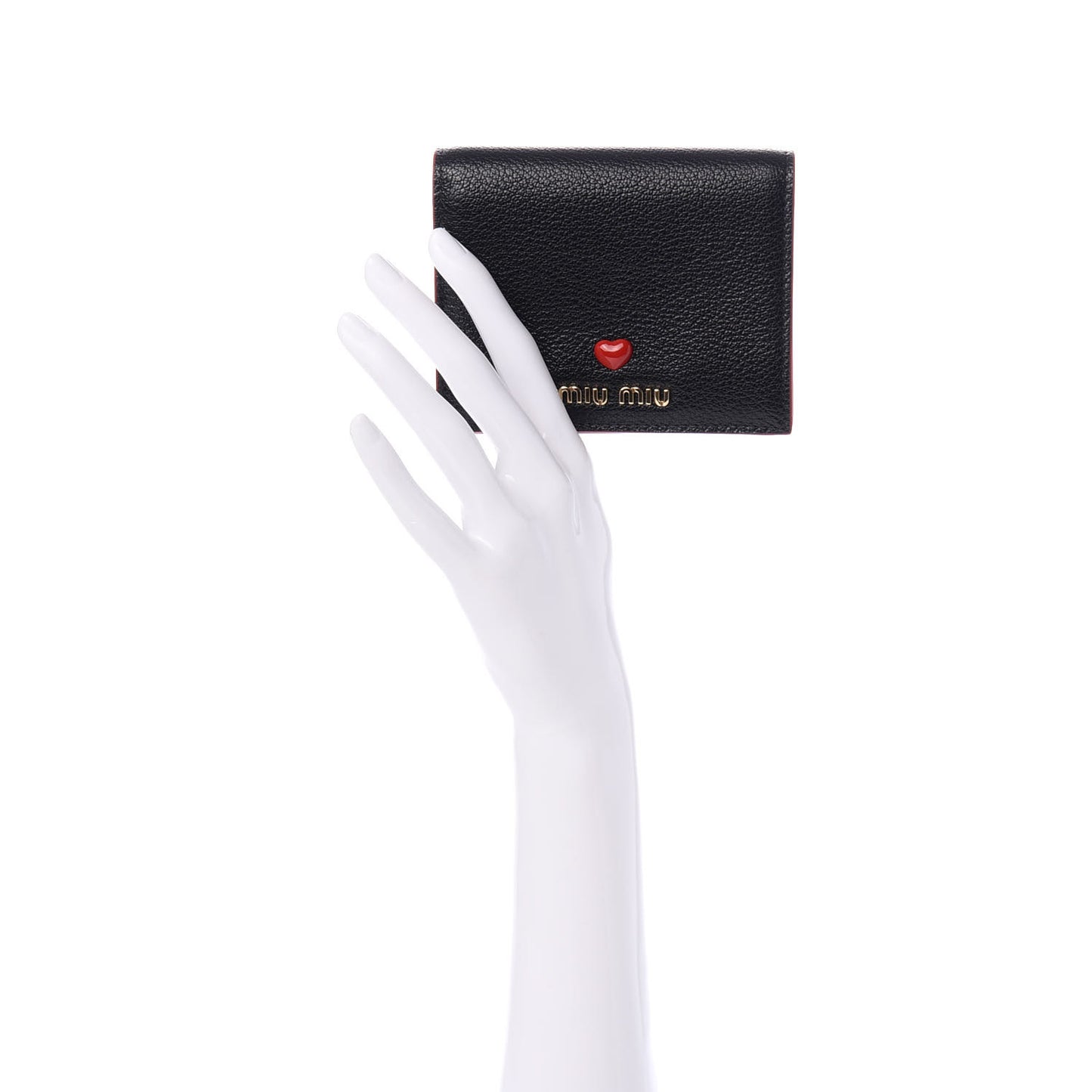 Goatskin Madras Love Small Wallet Black