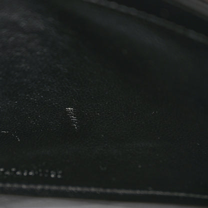 Saint Laurent Calfskin Crocodile Embossed Cassandre Wallet On Chain WOC Black 11 of 13