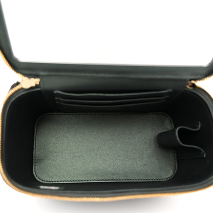 Chanel Iridescent Lambskin Quilted Small Top Handle Vanity Case With Chain Green 5 of 10