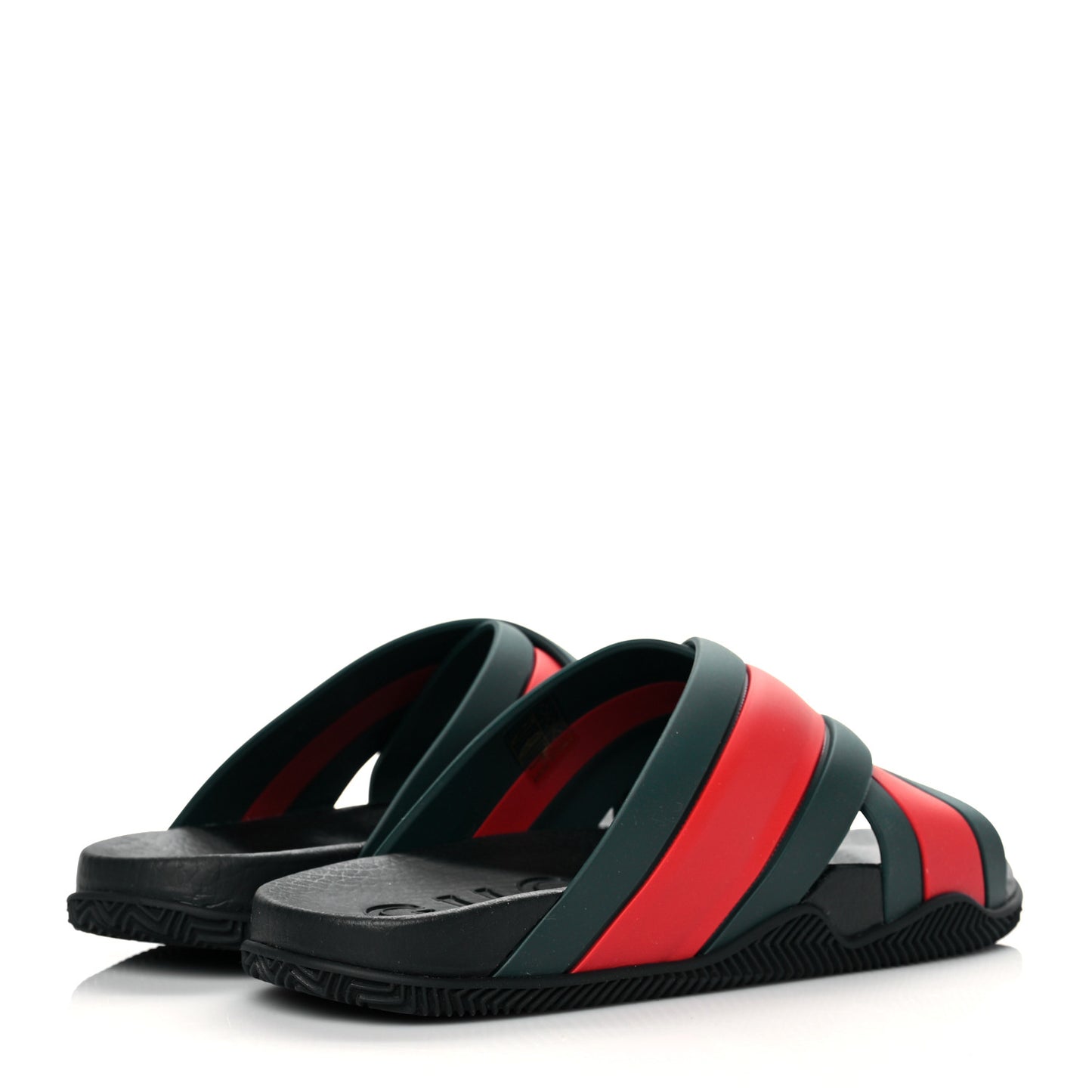 Rubber Web Womens Criss Cross Slide Sandals 38 Green Red