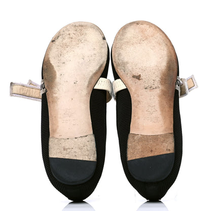 Christian Dior Fabric Ribbon Embroidered J'Adior Ballet Flats 37 Black 4 of 6