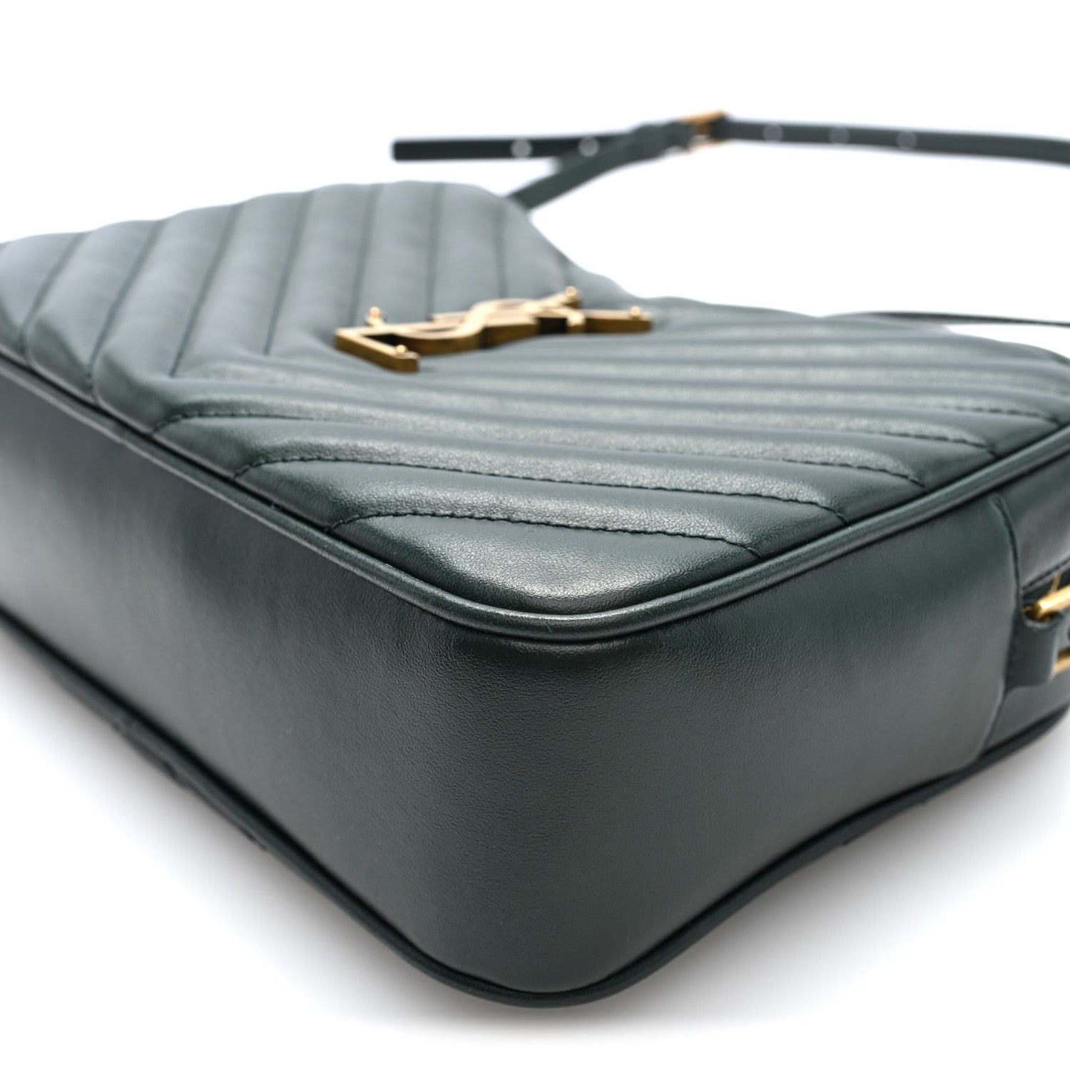 Saint Laurent Calfskin Matelasse Monogram Lou Camera Bag Vert Fonce 9 of 9
