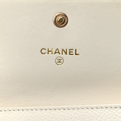 Chanel Caviar Timeless CC Card Holder White 5 of 12