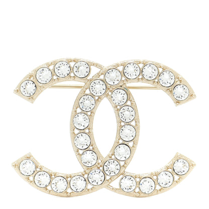 Chanel Crystal CC Brooch Gold 1 of 5