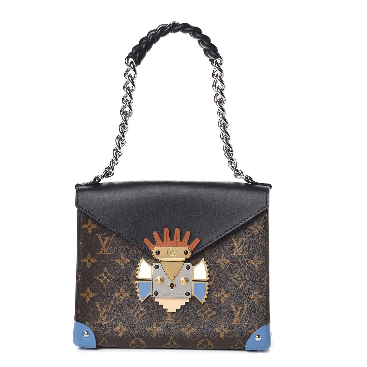 Monogram Tribal Chain Mask Pochette GM Black