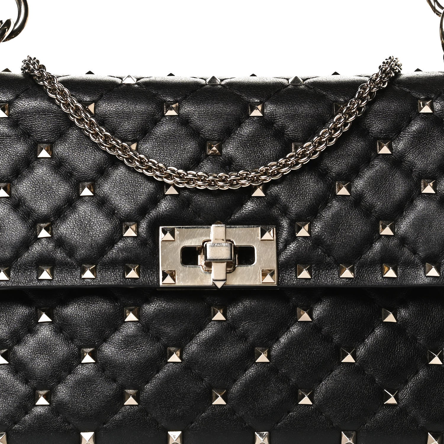 Valentino Garavani Lambskin Medium Rockstud Spike Shoulder Bag Black 7 of 15