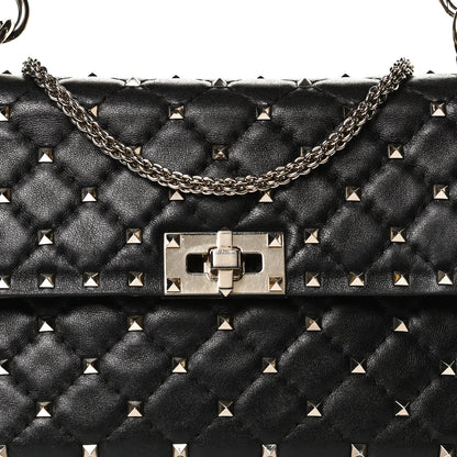 Valentino Garavani Lambskin Medium Rockstud Spike Shoulder Bag Black 7 of 15