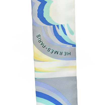 Hermes Silk Brides De Gala Shadow Twilly Gris Jaune Soufre 4 of 5