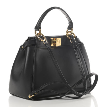 Fendi Nappa Mini Peekaboo Iconic Satchel Black 2 of 5