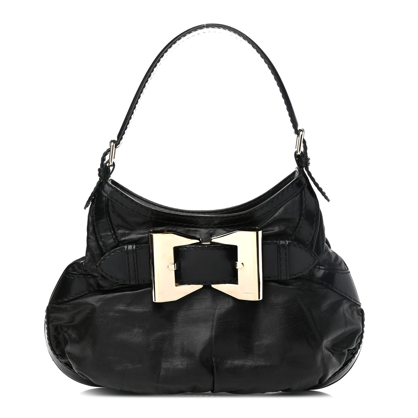Calfskin Queen Bow Hobo Black