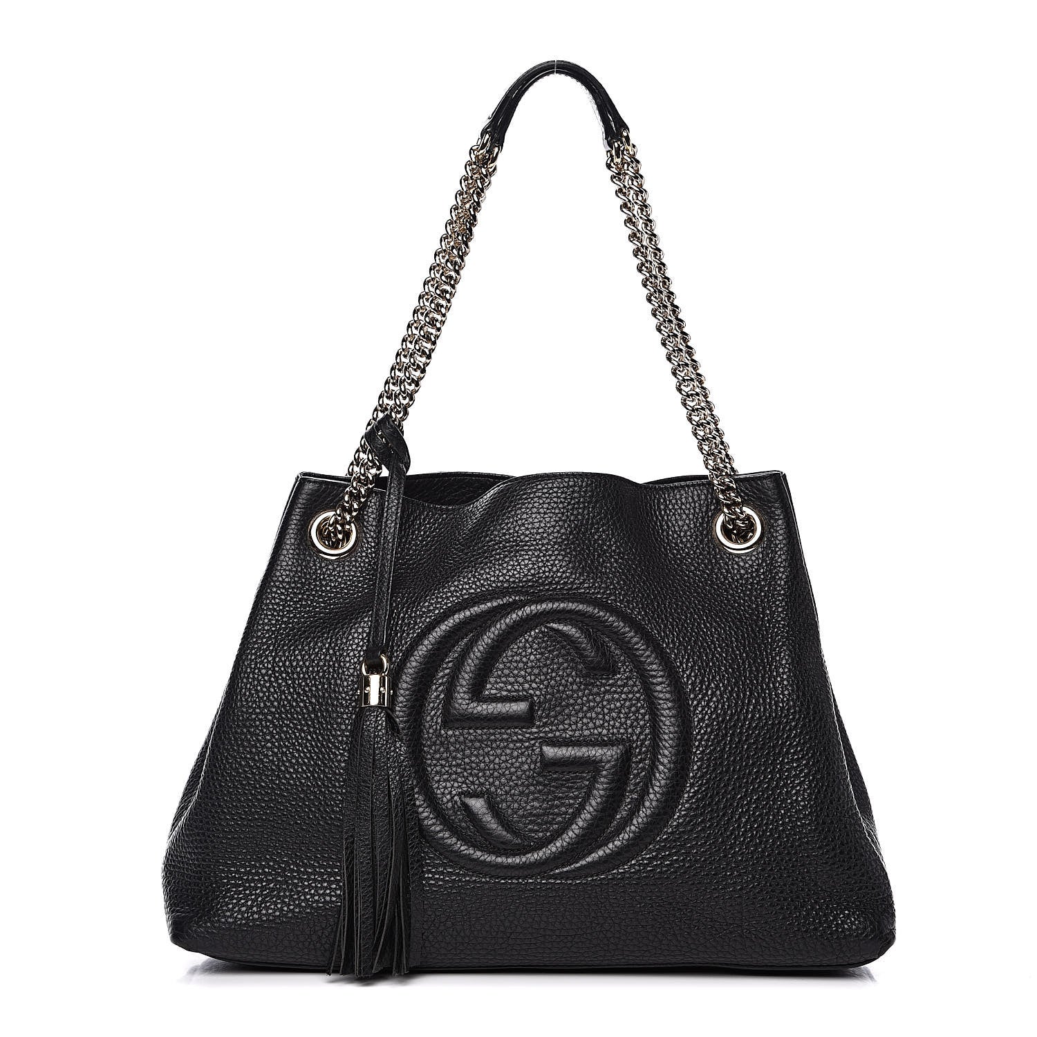 Gucci Pebbled Calfskin Medium Soho Chain Shoulder Bag Black 1 of 14