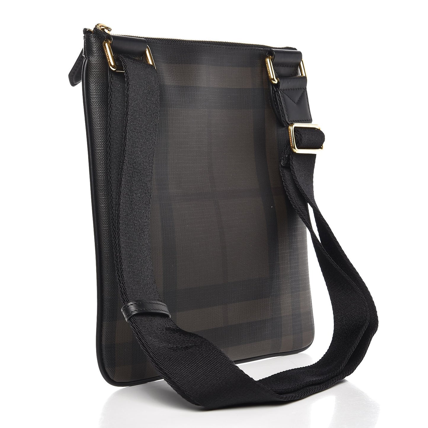 London Check Beckley Crossbody Messenger Bag Chocolate Black