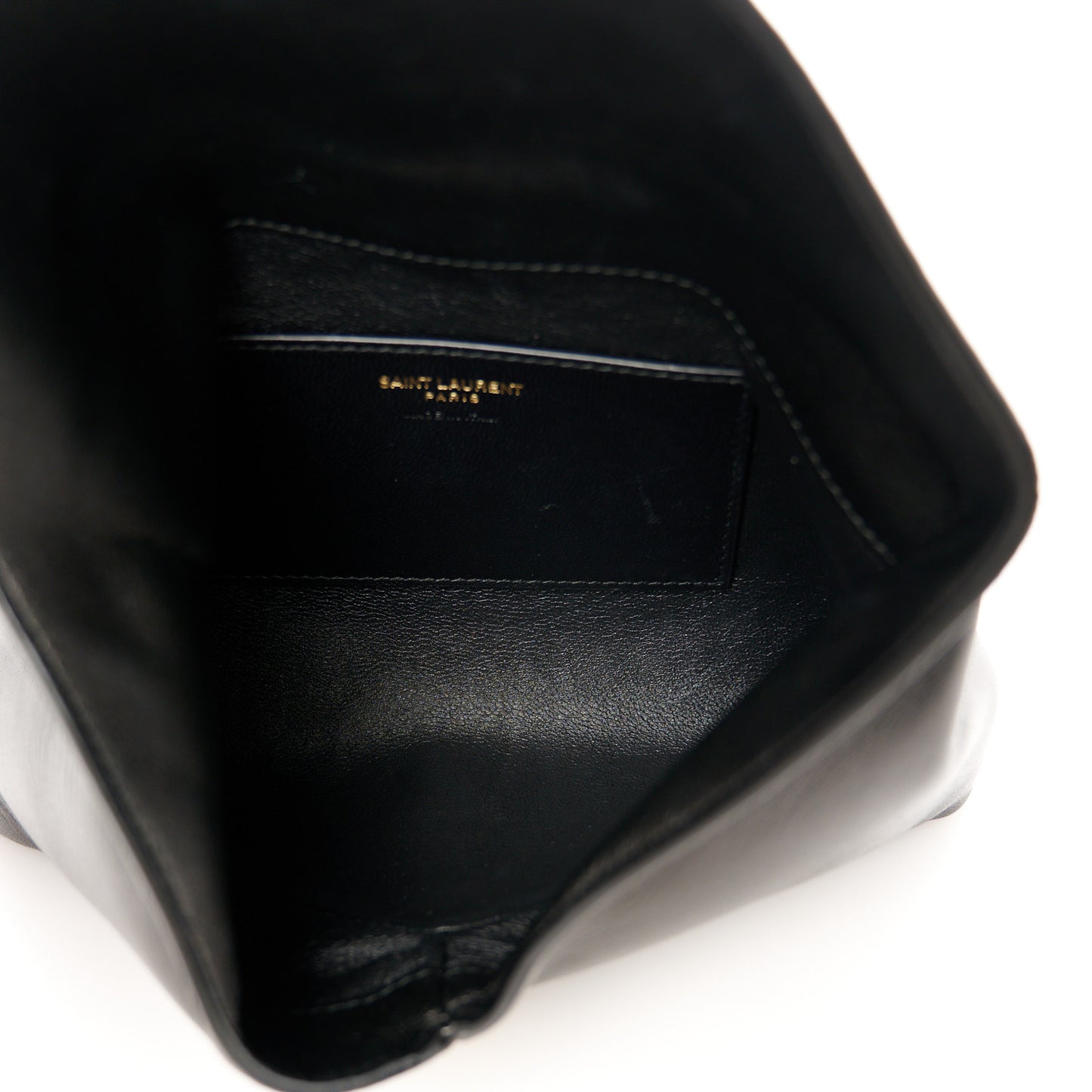 Lambskin Small Cassandre Envelope Pouch Black