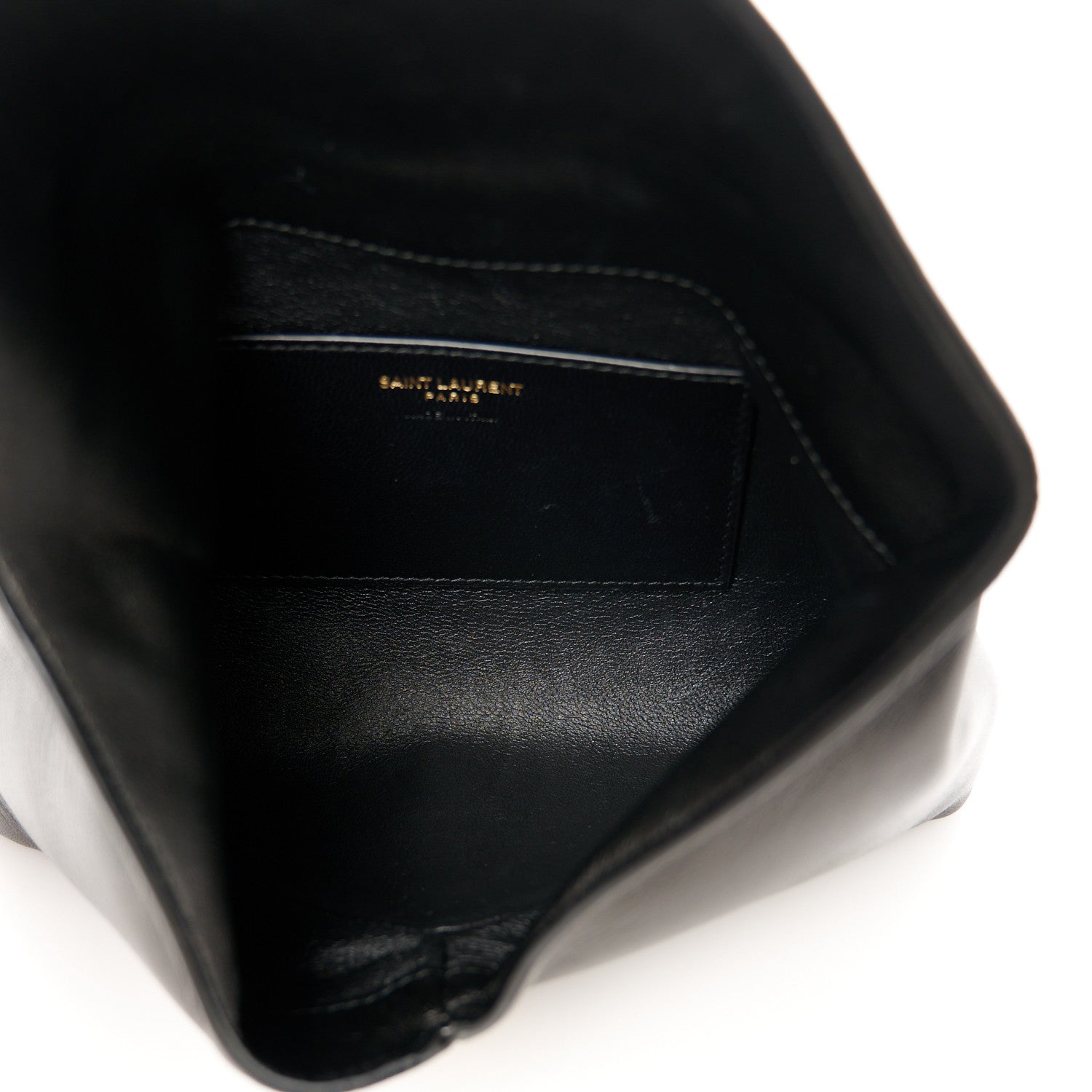 Saint Laurent Lambskin Small Cassandre Envelope Pouch Black 5 of 8
