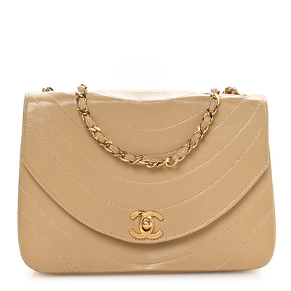 Chanel Lambskin Ribbon Stitched Flap Beige 1 of 11