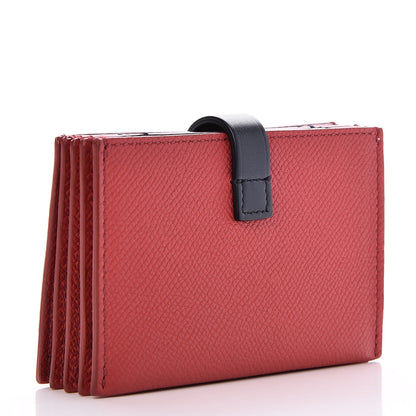 Celine Grained Calfskin Strap Accordion Cardholder Coquelicot 3 of 8