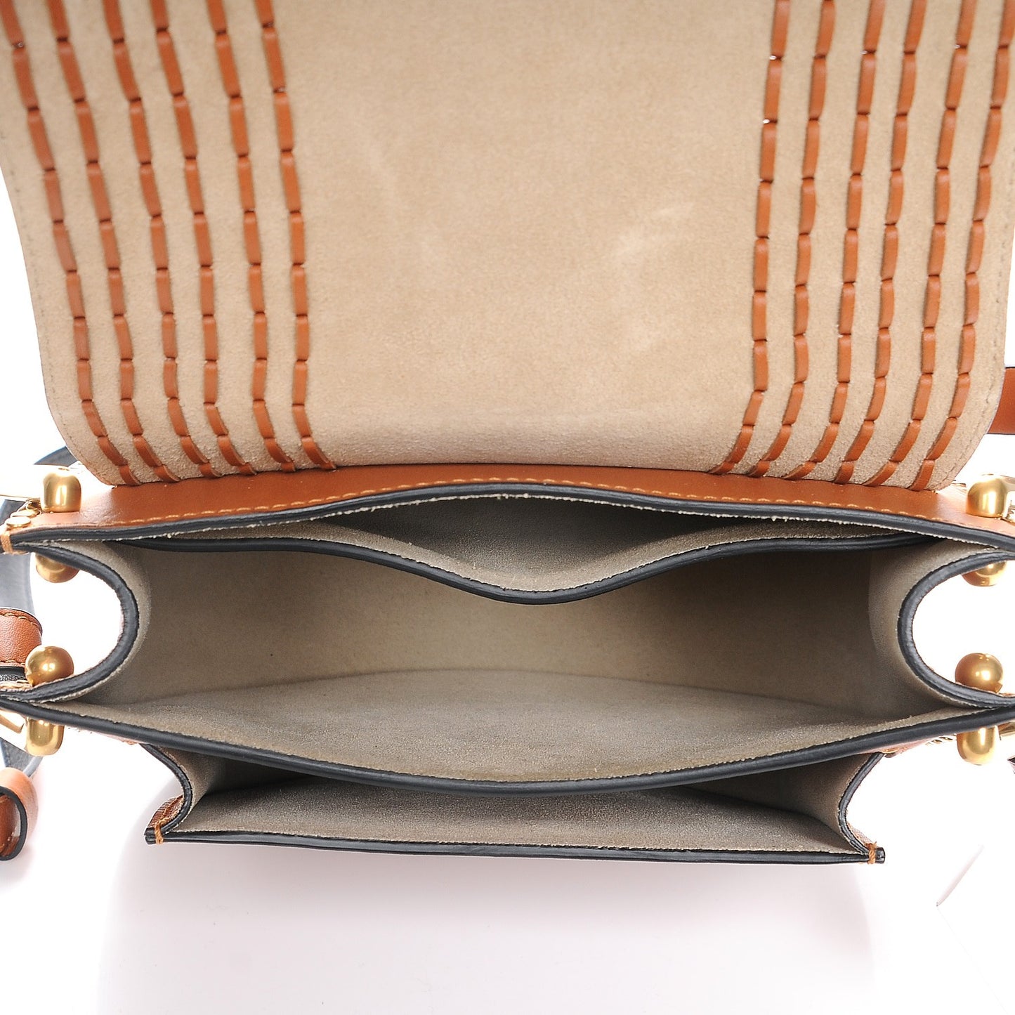 Calfskin Braided Small Hudson Shoulder Bag Caramel
