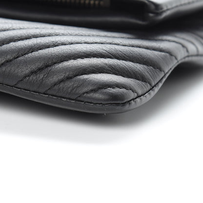 Chanel Calfskin Chevron Quilted Beauty CC Boy Clutch Black 10 of 10