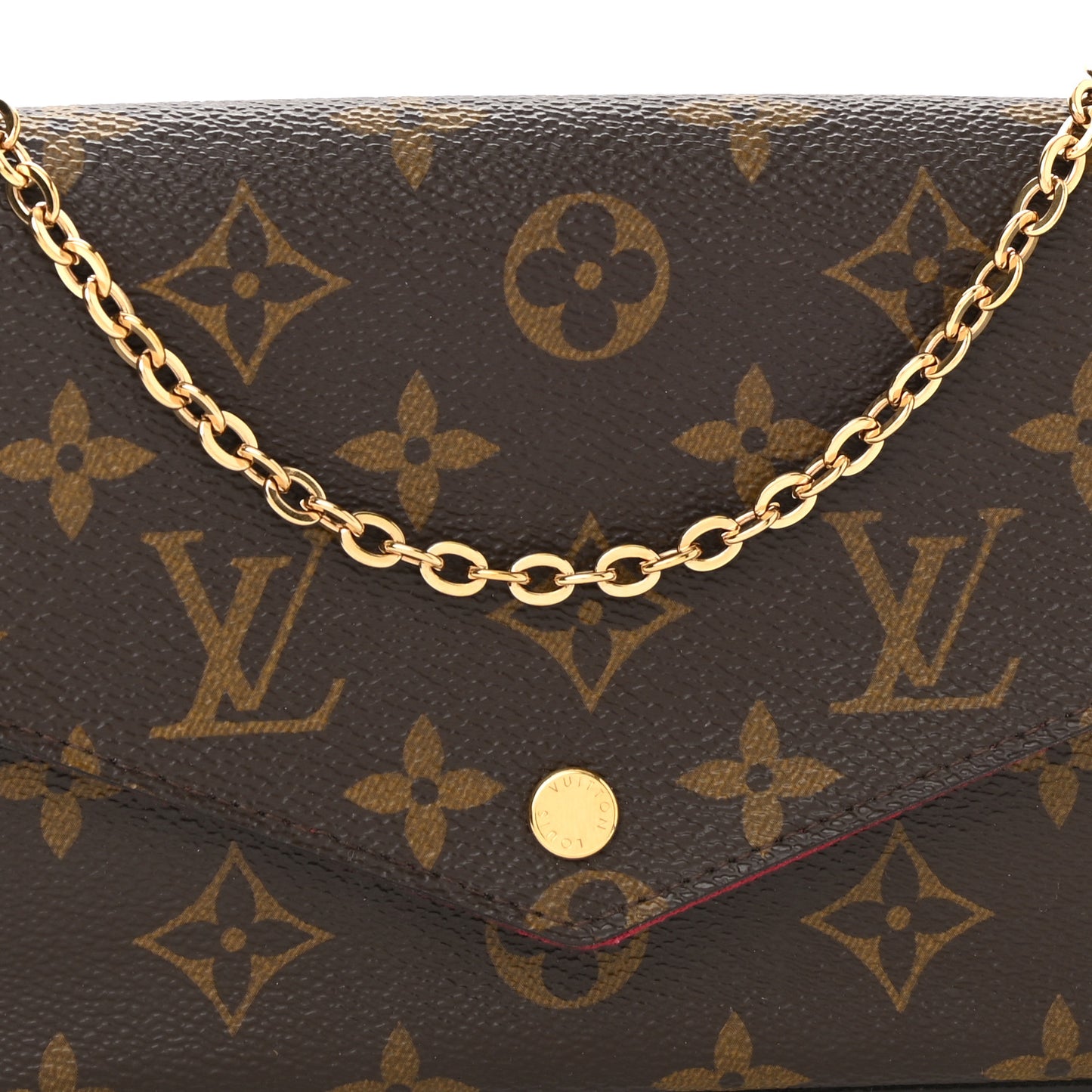 Monogram Pochette Felicie Chain Wallet Fuchsia