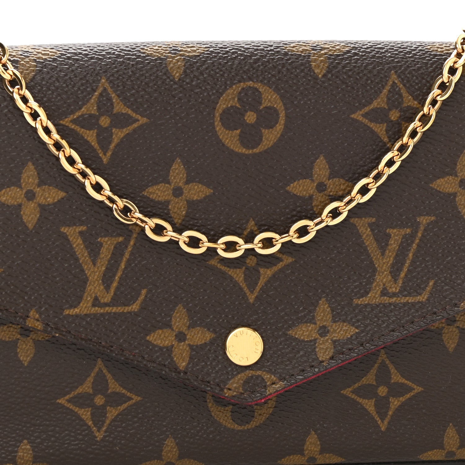 Louis Vuitton Monogram Pochette Felicie Chain Wallet Fuchsia 8 of 10