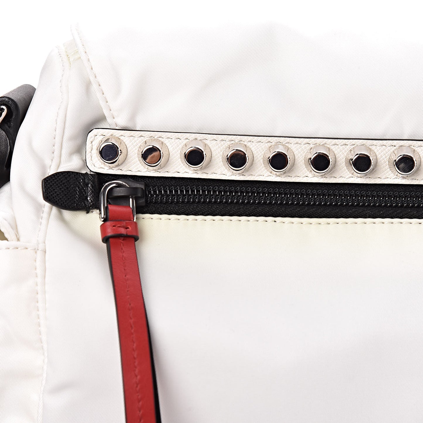 Nylon New Vela Studded Messenger White Fuoco