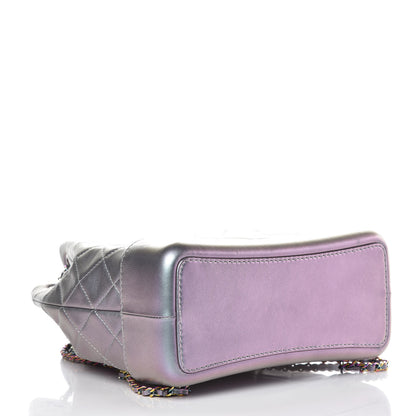Chanel Iridescent Lambskin Calfskin Quilted Gabrielle Backpack Light Purple 4 of 8