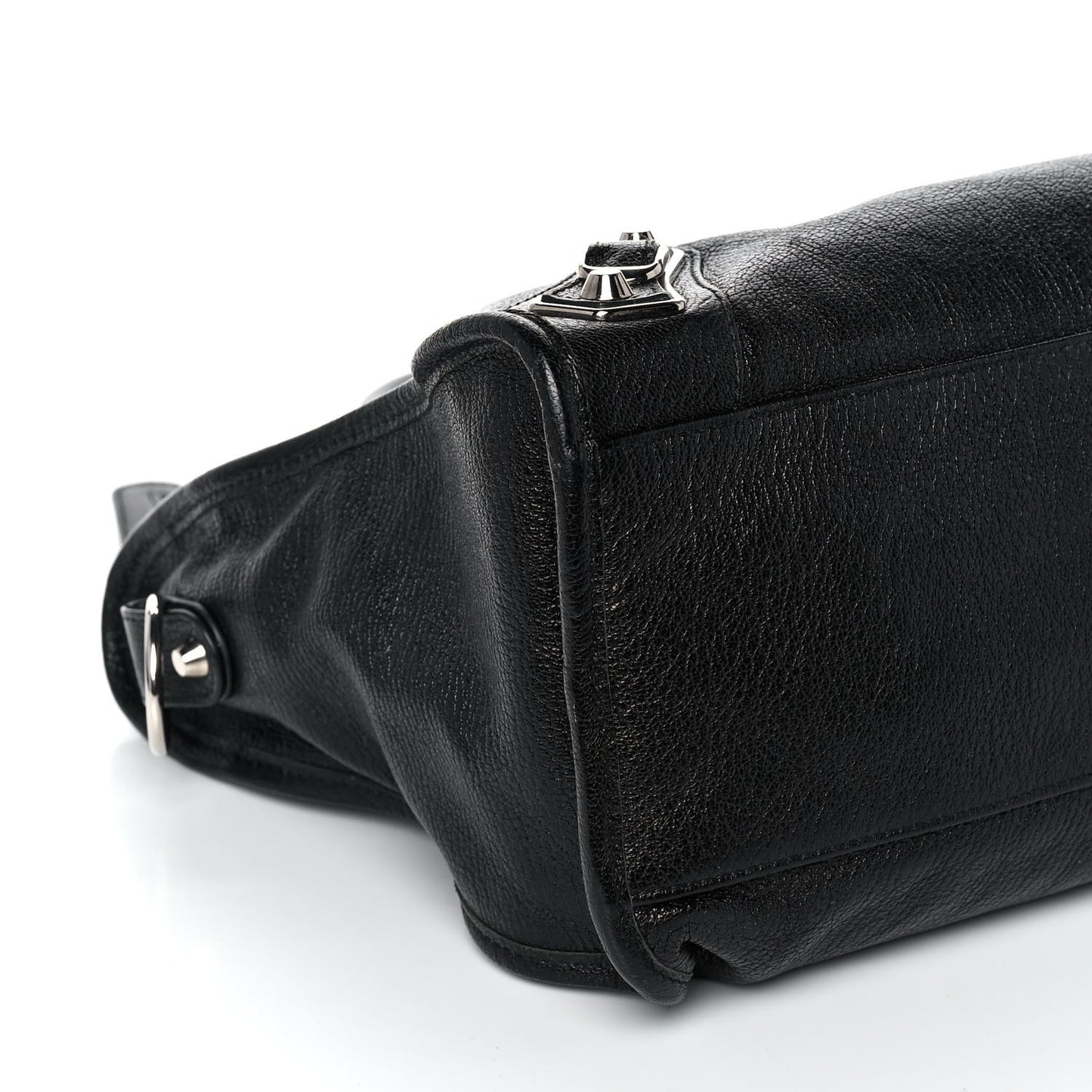 Chevre Silver Metallic Edge Hardware City Black