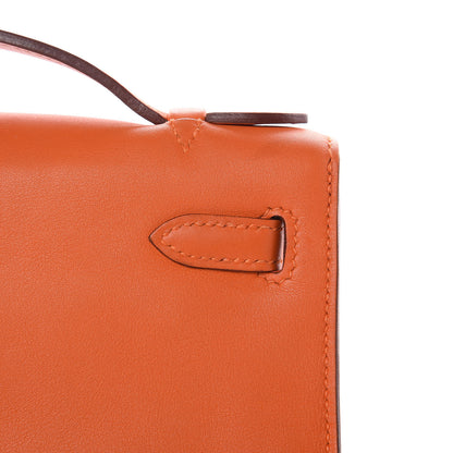 Hermes Swift Kelly Pochette Clutch Orange 12 of 23