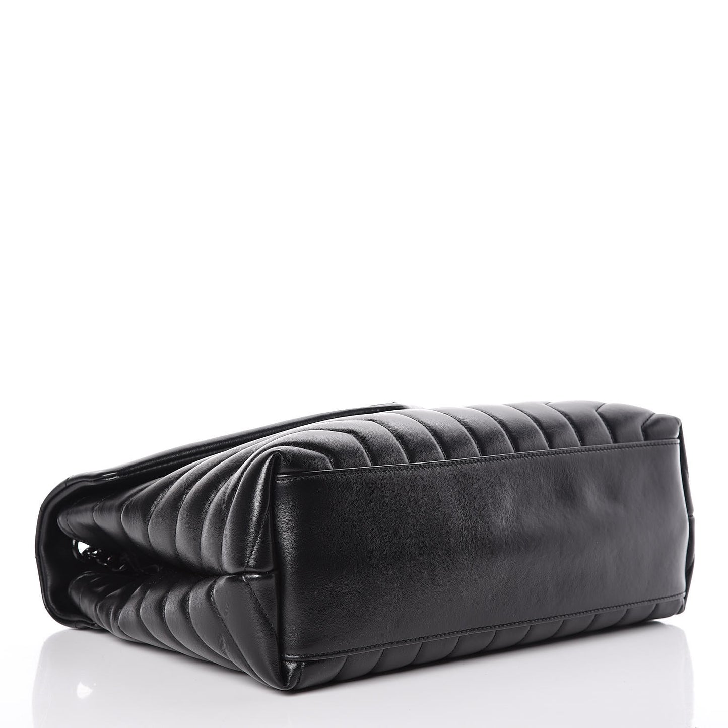 Calfskin Y Quilted Monogram Medium Loulou Chain Satchel Black