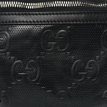 Gucci Calfskin GG Tennis Embossed Belt Bag Black 12 of 14