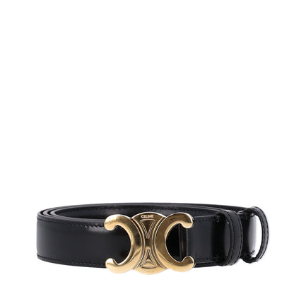 Celine Box Calfskin Medium 25mm Triomphe Belt 90 36 Black 1 of 6
