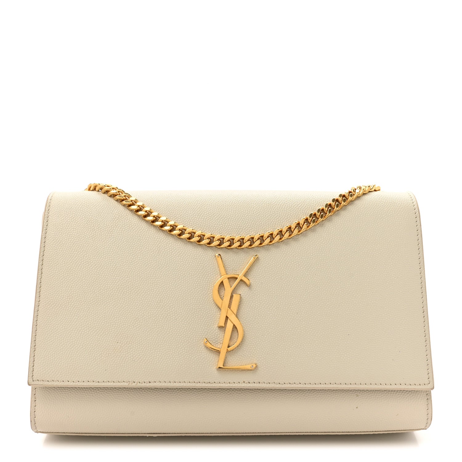 Saint Laurent Grain De Poudre Medium Classic Monogram Kate Satchel Crema Soft 1 of 18